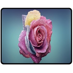 Rose Flower Love Romance Beautiful Fleece Blanket (medium)  by artworkshop