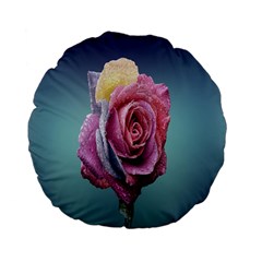 Rose Flower Love Romance Beautiful Standard 15  Premium Flano Round Cushions by artworkshop