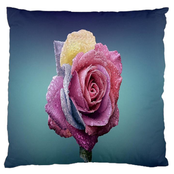 Rose Flower Love Romance Beautiful Large Flano Cushion Case (One Side)