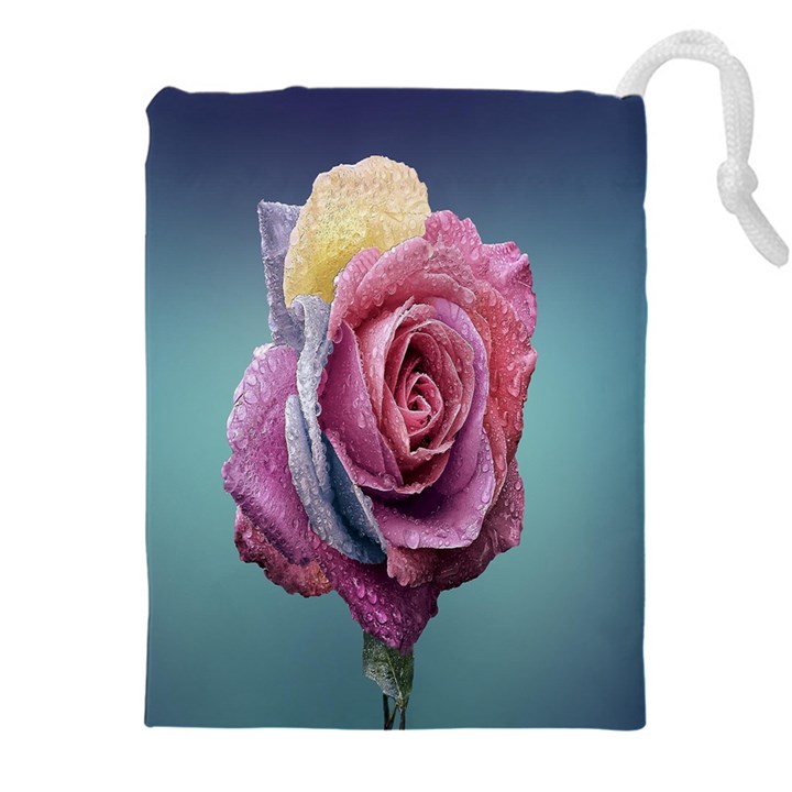 Rose Flower Love Romance Beautiful Drawstring Pouch (5XL)