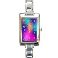 Triangles Polygon Color Rectangle Italian Charm Watch by artworkshop