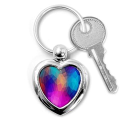 Triangles Polygon Color Key Chain (heart) by artworkshop