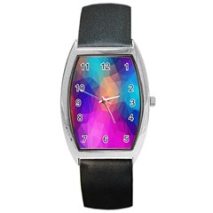 Triangles Polygon Color Barrel Style Metal Watch by artworkshop