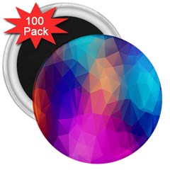 Triangles Polygon Color 3  Magnets (100 Pack) by artworkshop