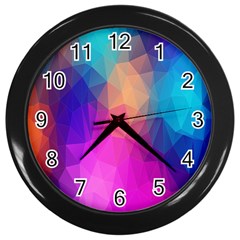 Triangles Polygon Color Wall Clock (black) by artworkshop