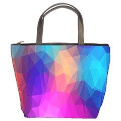 Triangles Polygon Color Bucket Bag by artworkshop