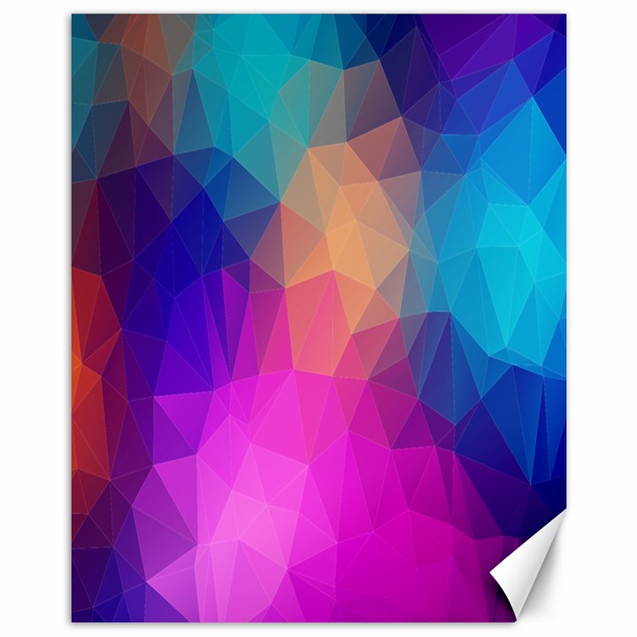 Triangles Polygon Color Canvas 11  x 14 