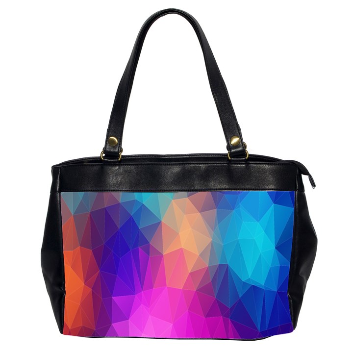 Triangles Polygon Color Oversize Office Handbag (2 Sides)