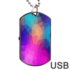 Triangles Polygon Color Dog Tag Usb Flash (two Sides) by artworkshop