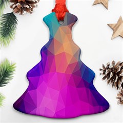 Triangles Polygon Color Christmas Tree Ornament (two Sides) by artworkshop