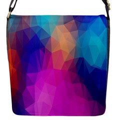 Triangles Polygon Color Flap Closure Messenger Bag (s) by artworkshop