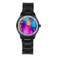 Triangles Polygon Color Stainless Steel Round Watch by artworkshop