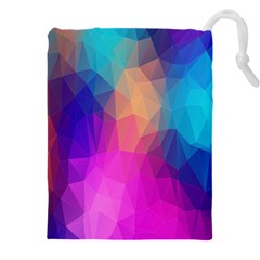 Triangles Polygon Color Drawstring Pouch (4xl) by artworkshop