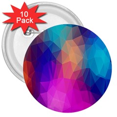 Triangles Polygon Color 3  Buttons (10 Pack)  by artworkshop