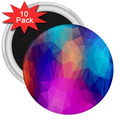 Triangles Polygon Color 3  Magnets (10 Pack)  by artworkshop