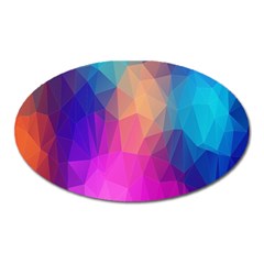 Triangles Polygon Color Oval Magnet by artworkshop