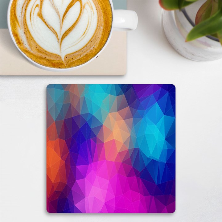 Triangles Polygon Color UV Print Square Tile Coaster 