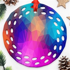 Triangles Polygon Color Ornament (round Filigree) by artworkshop