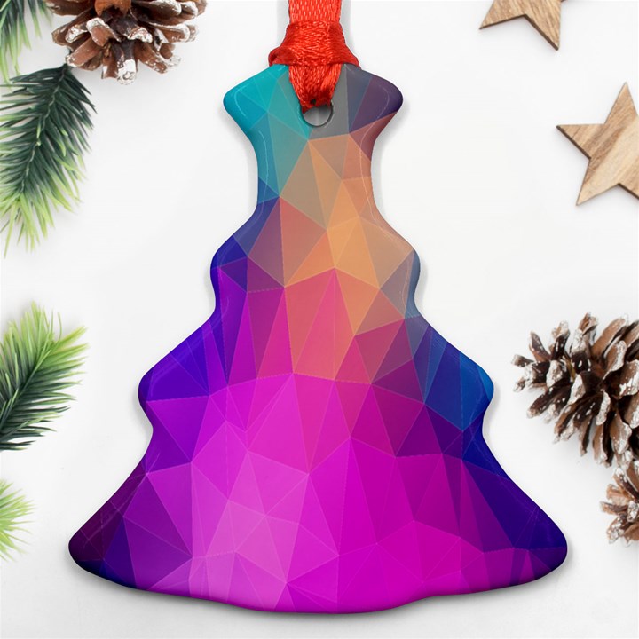 Triangles Polygon Color Ornament (Christmas Tree) 