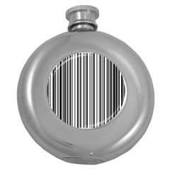 Barcode Pattern Round Hip Flask (5 Oz) by Sapixe