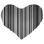 Barcode Pattern Large 19  Premium Flano Heart Shape Cushions Back