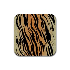 Tiger Animal Print A Completely Seamless Tile Able Background Design Pattern Rubber Coaster (square) by Amaryn4rt