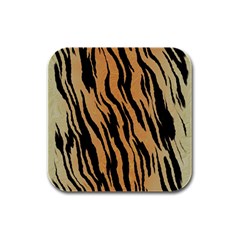 Tiger Animal Print A Completely Seamless Tile Able Background Design Pattern Rubber Square Coaster (4 Pack) by Amaryn4rt