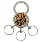 Tiger Animal Print A Completely Seamless Tile Able Background Design Pattern 3-Ring Key Chain Front