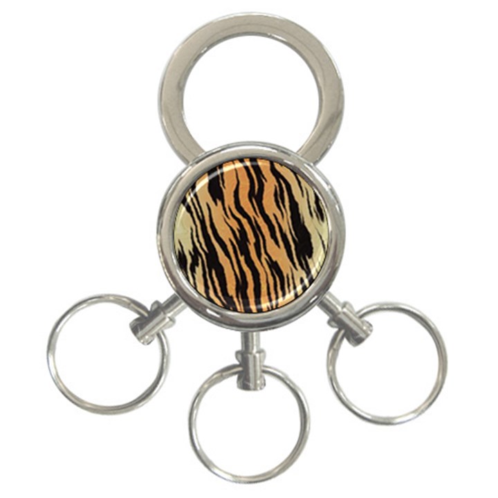 Tiger Animal Print A Completely Seamless Tile Able Background Design Pattern 3-Ring Key Chain