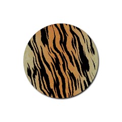 Tiger Animal Print A Completely Seamless Tile Able Background Design Pattern Rubber Round Coaster (4 Pack) by Amaryn4rt