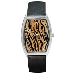 Tiger Animal Print A Completely Seamless Tile Able Background Design Pattern Barrel Style Metal Watch by Amaryn4rt