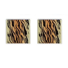 Tiger Animal Print A Completely Seamless Tile Able Background Design Pattern Cufflinks (square) by Amaryn4rt