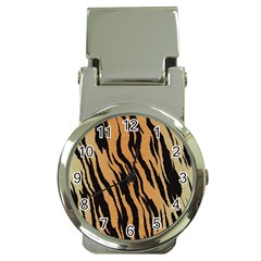 Tiger Animal Print A Completely Seamless Tile Able Background Design Pattern Money Clip Watches by Amaryn4rt