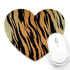 Tiger Animal Print A Completely Seamless Tile Able Background Design Pattern Heart Mousepads by Amaryn4rt