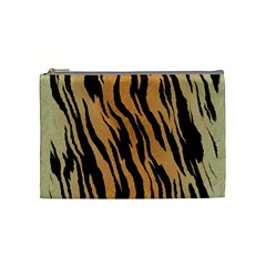 Tiger Animal Print A Completely Seamless Tile Able Background Design Pattern Cosmetic Bag (medium) by Amaryn4rt