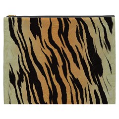 Tiger Animal Print A Completely Seamless Tile Able Background Design Pattern Cosmetic Bag (xxxl) by Amaryn4rt