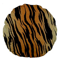 Tiger Animal Print A Completely Seamless Tile Able Background Design Pattern Large 18  Premium Round Cushions by Amaryn4rt