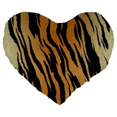 Tiger Animal Print A Completely Seamless Tile Able Background Design Pattern Large 19  Premium Flano Heart Shape Cushions by Amaryn4rt