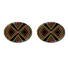 Abstract Pattern Geometric Backgrounds  Cufflinks (oval) by Eskimos