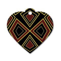 Abstract Pattern Geometric Backgrounds  Dog Tag Heart (one Side) by Eskimos