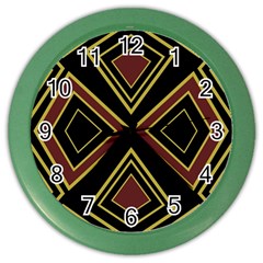 Abstract Pattern Geometric Backgrounds  Color Wall Clock by Eskimos