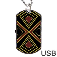 Abstract Pattern Geometric Backgrounds  Dog Tag Usb Flash (two Sides) by Eskimos