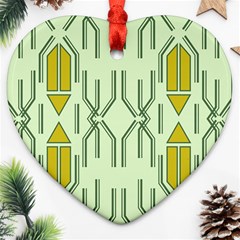 Abstract Pattern Geometric Backgrounds Heart Ornament (two Sides) by Eskimos