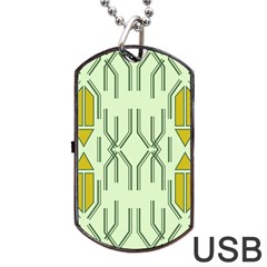 Abstract Pattern Geometric Backgrounds Dog Tag Usb Flash (two Sides) by Eskimos