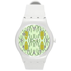 Abstract Pattern Geometric Backgrounds Round Plastic Sport Watch (m) by Eskimos