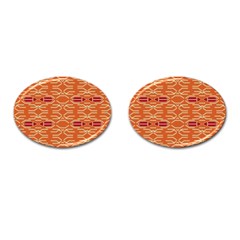 Abstract Pattern Geometric Backgrounds  Cufflinks (oval) by Eskimos