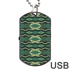 Abstract Pattern Geometric Backgrounds Dog Tag Usb Flash (one Side) by Eskimos