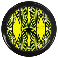 Abstract Pattern Geometric Backgrounds Wall Clock (black) by Eskimos