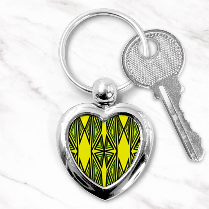 Abstract pattern geometric backgrounds Key Chain (Heart)