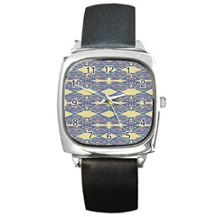 Abstract Pattern Geometric Backgrounds  Square Metal Watch by Eskimos